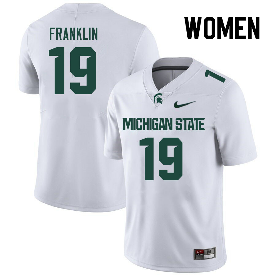 Women #19 Jaylan Franklin Michigan State Spartans College Football Jerseys Stitched-White